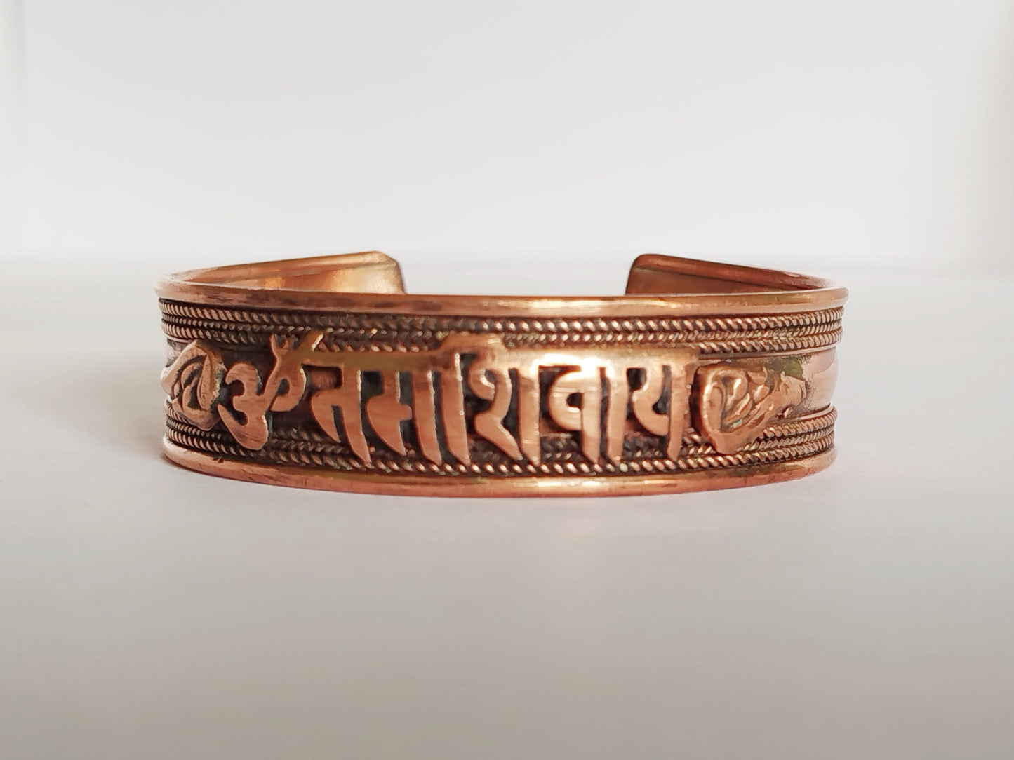 Hand Forged 100% Pure Copper Bracelet. Solid Copper Arthritis Relief Bracelet. Fashion Handmade, OM NAMAH SHIVAYE