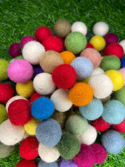 2cm Felt Balls Pom Pom Handmade Crafts making , nursery, beads garland making felt balls, Christmas and kids Crafts