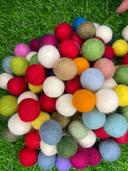 2cm Felt Balls Pom Pom Handmade Crafts making , nursery, beads garland making felt balls, Christmas and kids Crafts