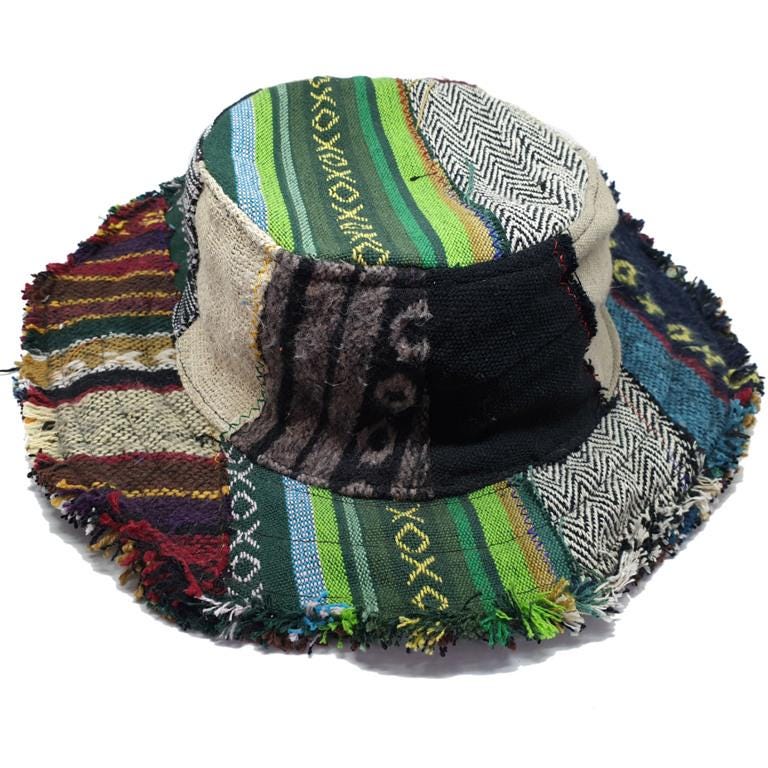 Hemp Summer Hat, Handmade Nepal Hemp Hat Multipatch and Plain Handmade Natural Hemp