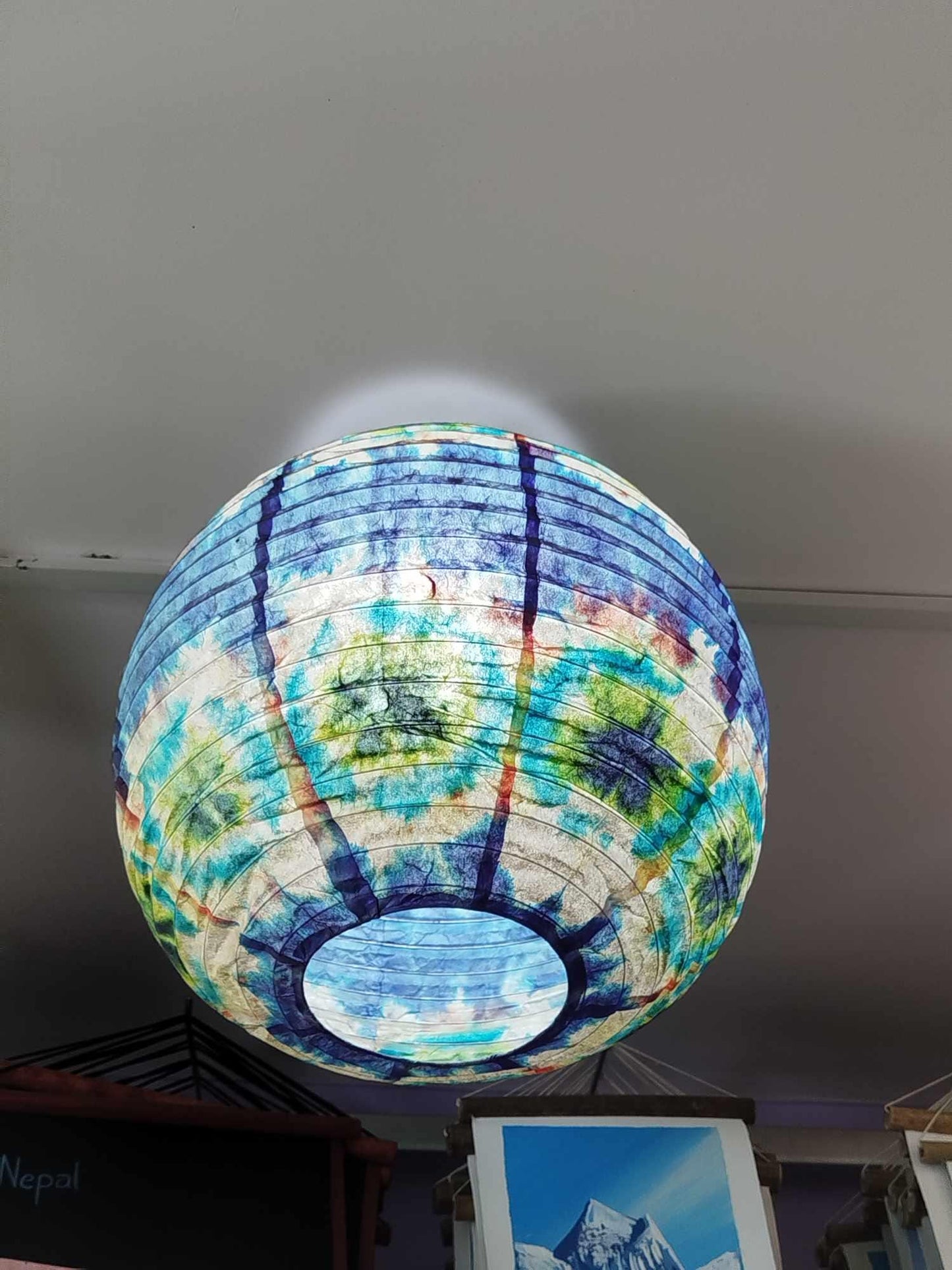 Handmade Nepali Kagaj AKA Lokta Paper Lampshades, Lampshade Handmade Paper lamp shades, Ecofriendly Tie-dye