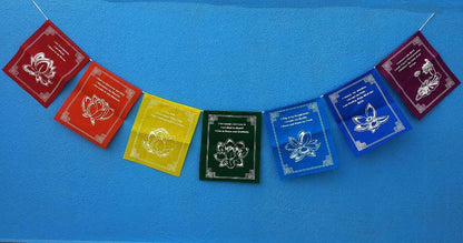 Tibetan Prayer Flags -Wind Horse Lungta Flag, Om Mani, Seven Chackra Indoor/outdoor use ~Handmade in Nepal