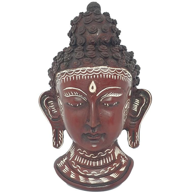 Buddha face Wall Hanging , Handmade Buddha Statue and Carving , Resin Statue Handmade