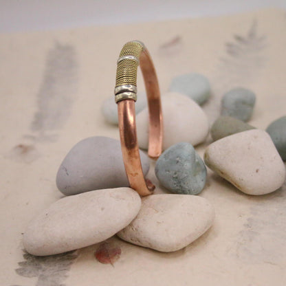 Pure Copper Bracelet - Healing Bracelet - Copper Cuff Bangle - Handmade in Nepal - Ideal for Gift, Brass Spiral