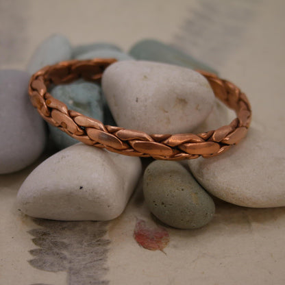 Pure Copper Bracelet - Healing Bracelet - Copper Cuff Bangle - Handmade in Nepal - Ideal for Gift, Braided Copper