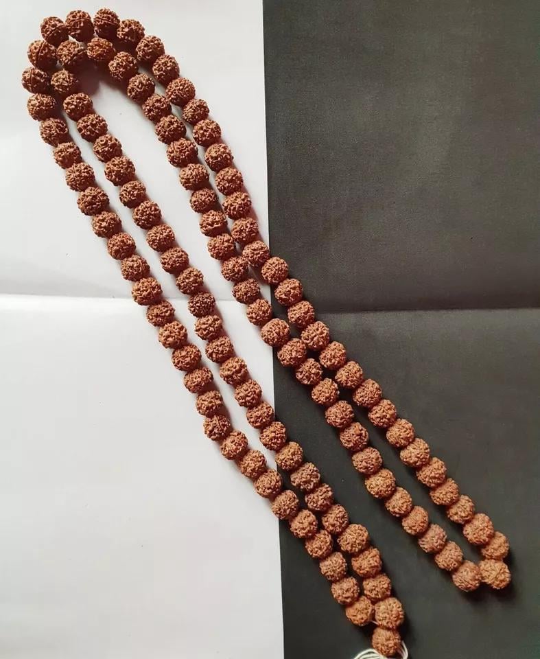 Rudraksha Mala Jaapa Beads , Rudraksha 108 +1 Meditation Mala , Nepali 5 Mukhi Rudraksha Loose Beads