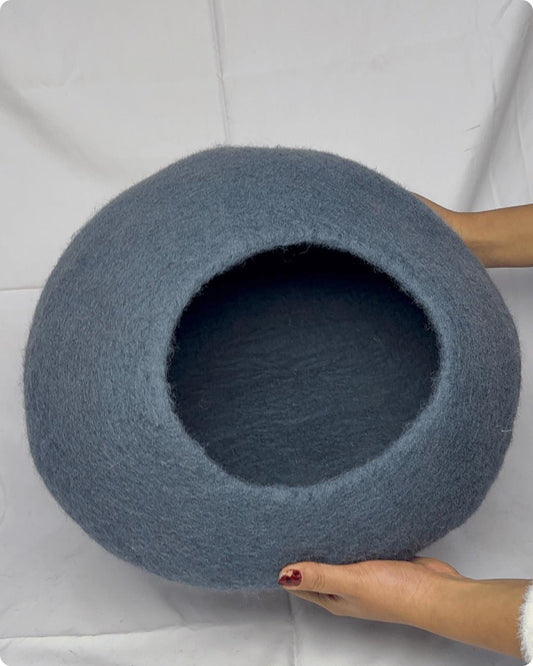 Solid Color Cat Cave - Handmade felt Pet Bed - 50cm Plain Cat Cocoon