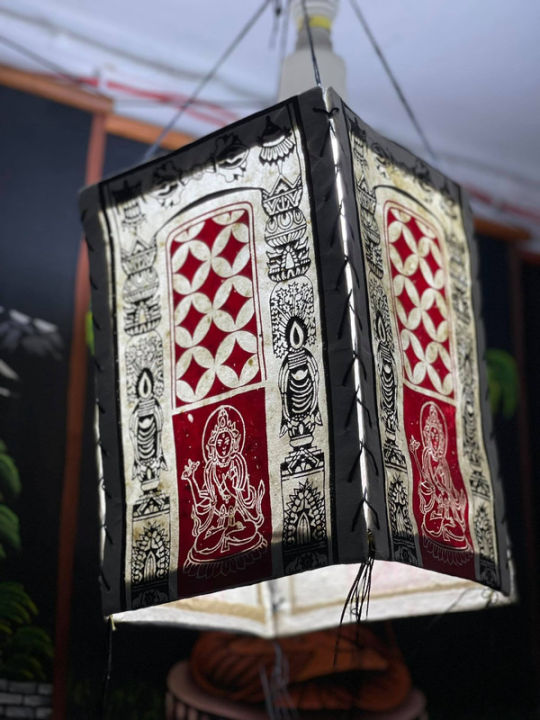 red-tara-paper-lampshade