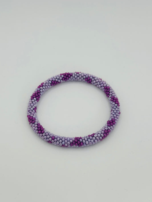 Handmade beads bracelets in lavender