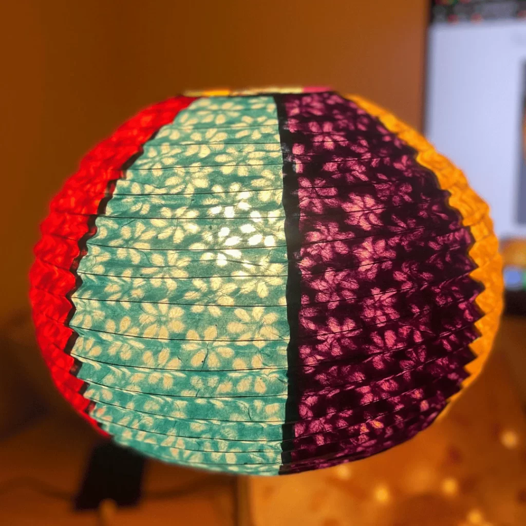 Handmade Nepali Kagaj AKA Lokta Paper Lampshades - Multicolor