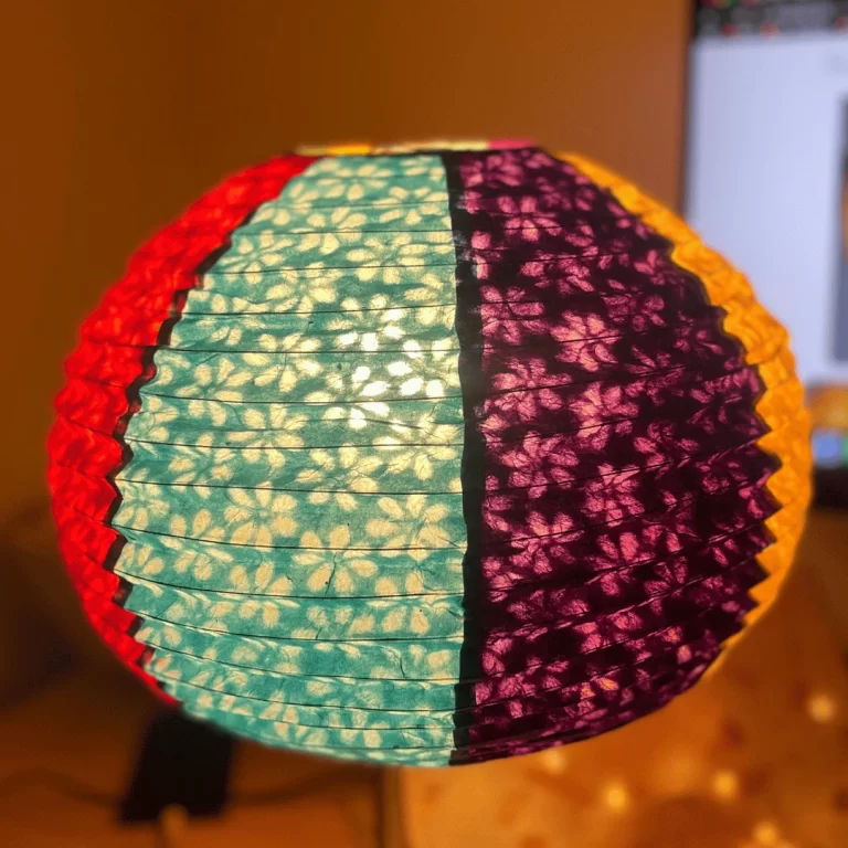 Handmade Nepali Kagaj AKA Lokta Paper Lampshades - Multicolor