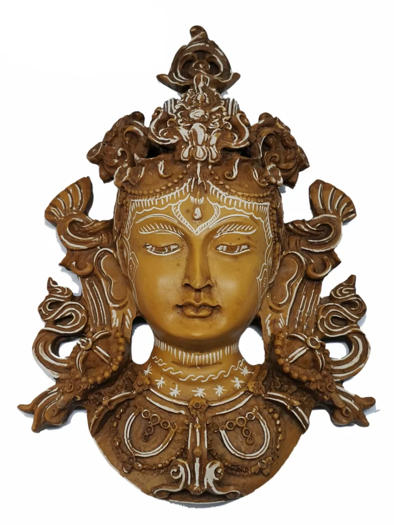 Handmade Green Tara Statue | Tara Wisdom Wall Hanging Decor | Tibetan Buddhism Resin Art | Unique Spiritual Piece for Home
