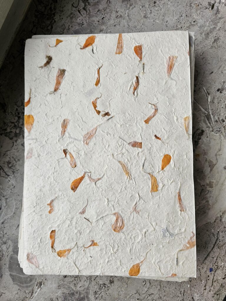 Marigold Petal Mix - Handmade paper A4 - Pack of 20 sheets