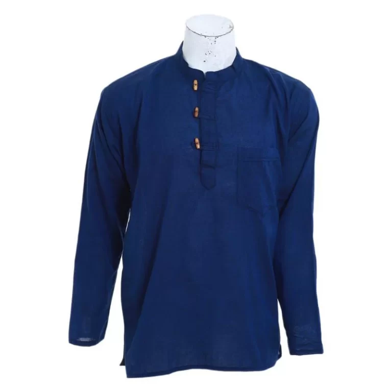 Handmade Lightweight Cotton Shirt | Unisex Thin Fabric Top | Summer Essential | Casual Style | Eco-Friendly Gift ! Blue