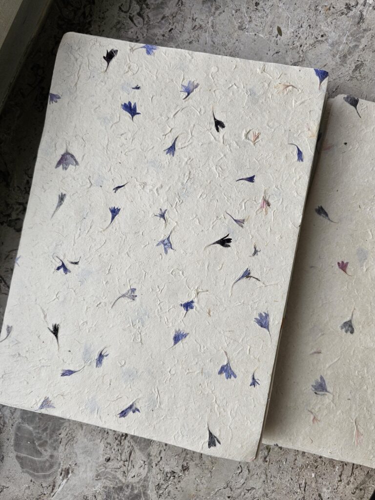Blue Petal Mix - Handmade paper A4 - Pack of 20 sheets