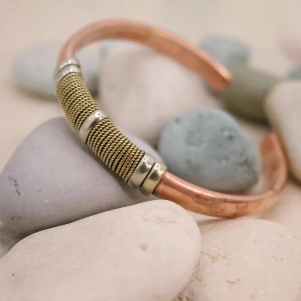 Handmade Copper Bracelet - Plain Brass braided copper bracelet