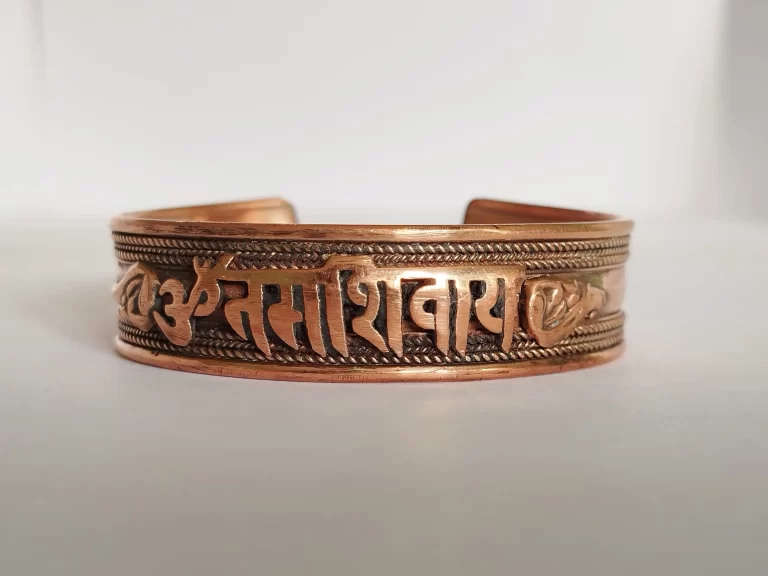 OM NAMAH SHIVAYE Carved Copper Bracelet - Pure Copper Bracelet for men