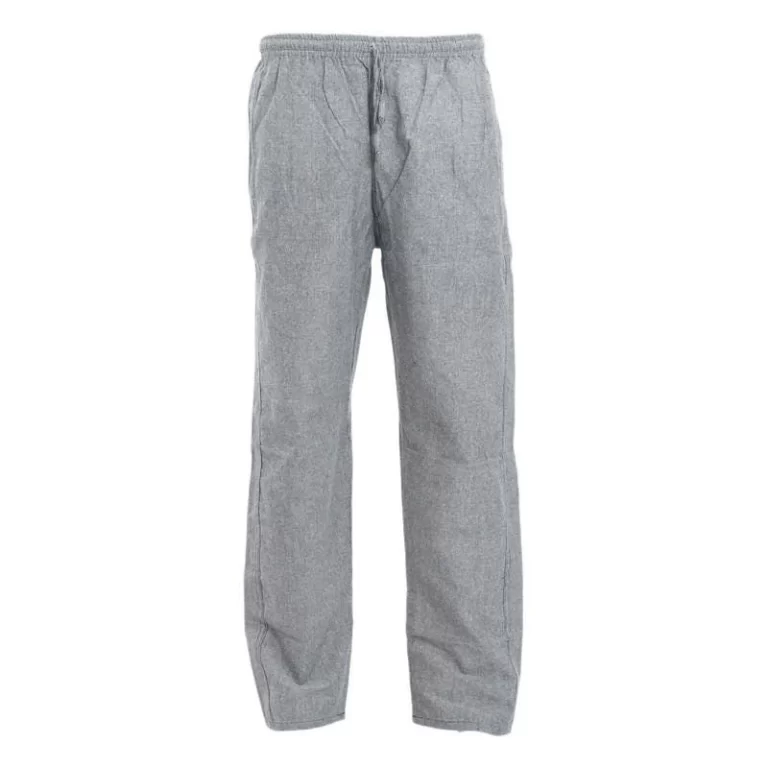 Casual Street Style Men's Trousers | Loose Fit Handmade Cotton & Linen Pants, Gray- Fair Trade
