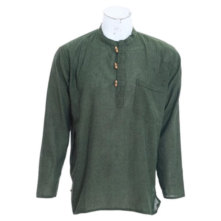 Handmade Lightweight Cotton Shirt | Unisex Thin Fabric Top | Summer Essential | Casual Style | Eco-Friendly Gift ! Green