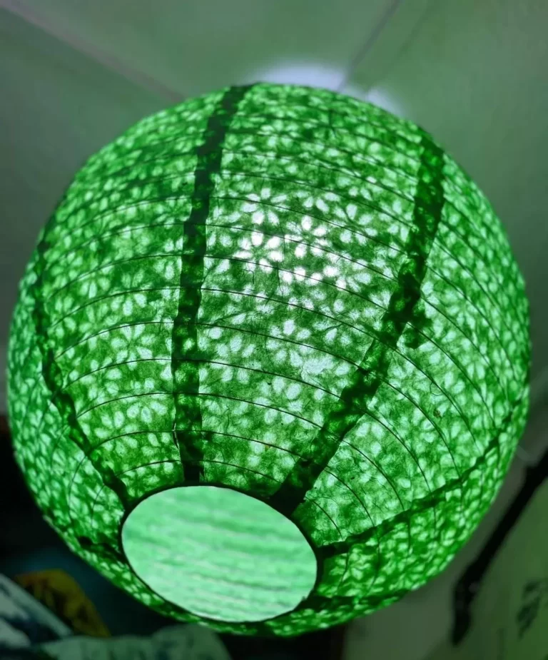 Lokta Paper Lampshade - Handmade Rice Paper Lampshade - Nepali Kagaj - full Butta