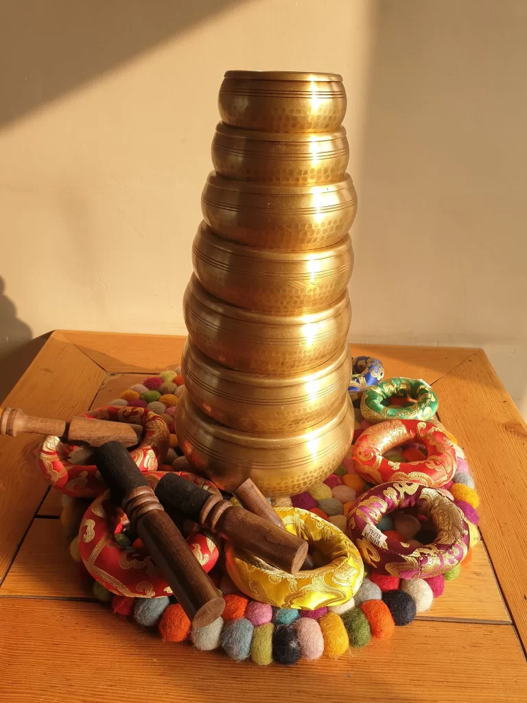 Set Of 7 Hand Hammer Nepalese Tibetan Singing Bowl |  Handmade 7 Pieces Singing Bowl Therapy Meditation