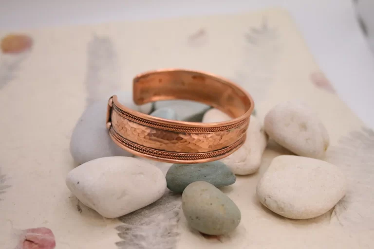 Pure Copper Bracelet - Flat Hand Beaten Copper Bracelet