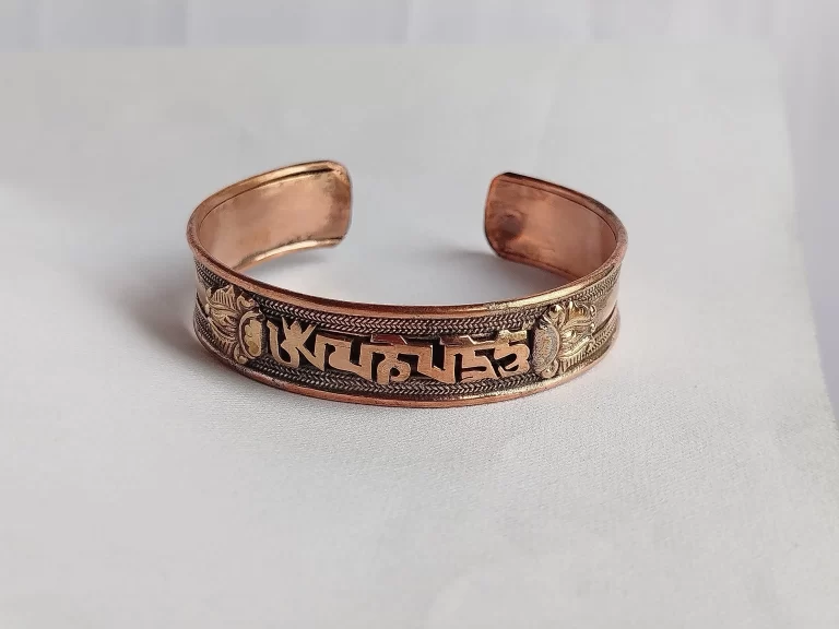 Handmade Om Mani Copper Bracelet - Mens Copper Bracelet