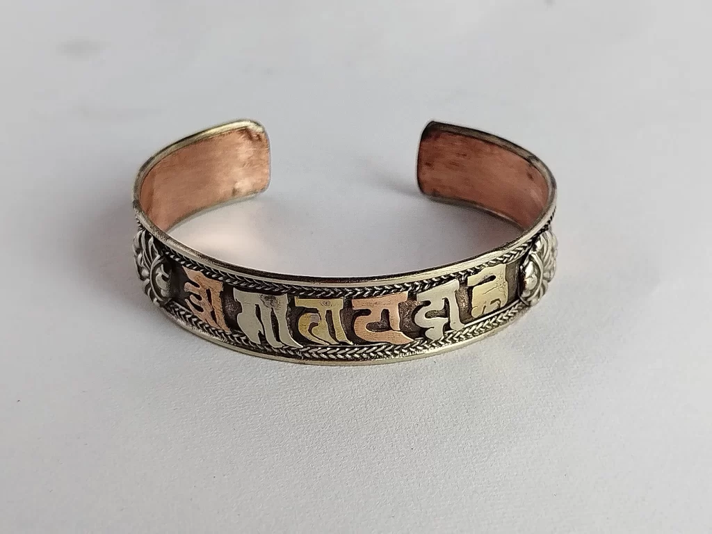 Tibetan Mantra Copper Bracelet - Authentic Newari Pure Copper Design