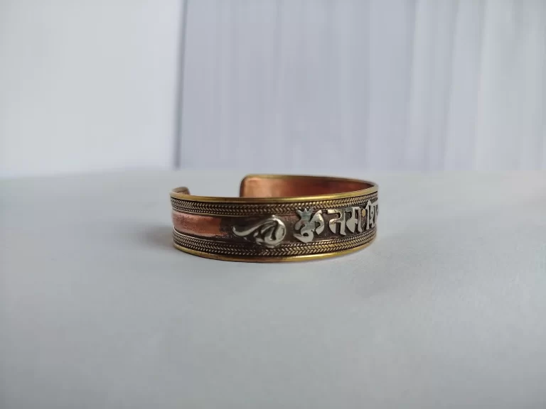 Om Namah Shiva carved Copper Bracelet - Handmade Pure Copper Bracelet