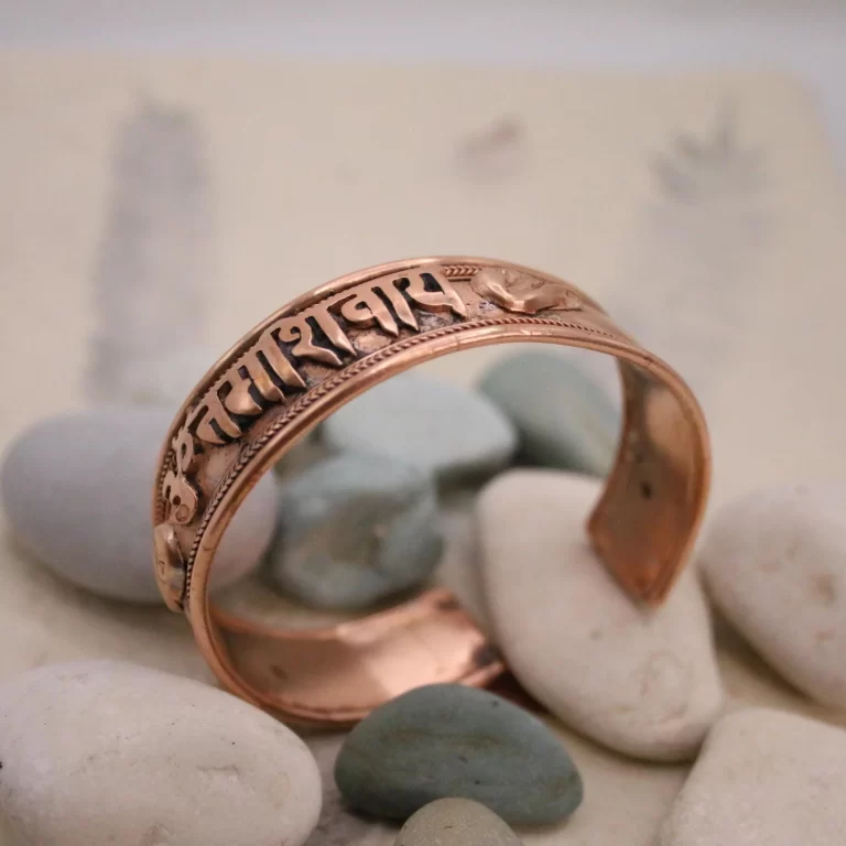 Pure Copper Bracelet - Healing Bracelet - Copper Cuff Bangle - Handmade in Nepal - Ideal for Gift, OM Namah Shivaye Carved