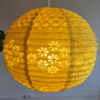 Yellow paper lampshade hand made half flower