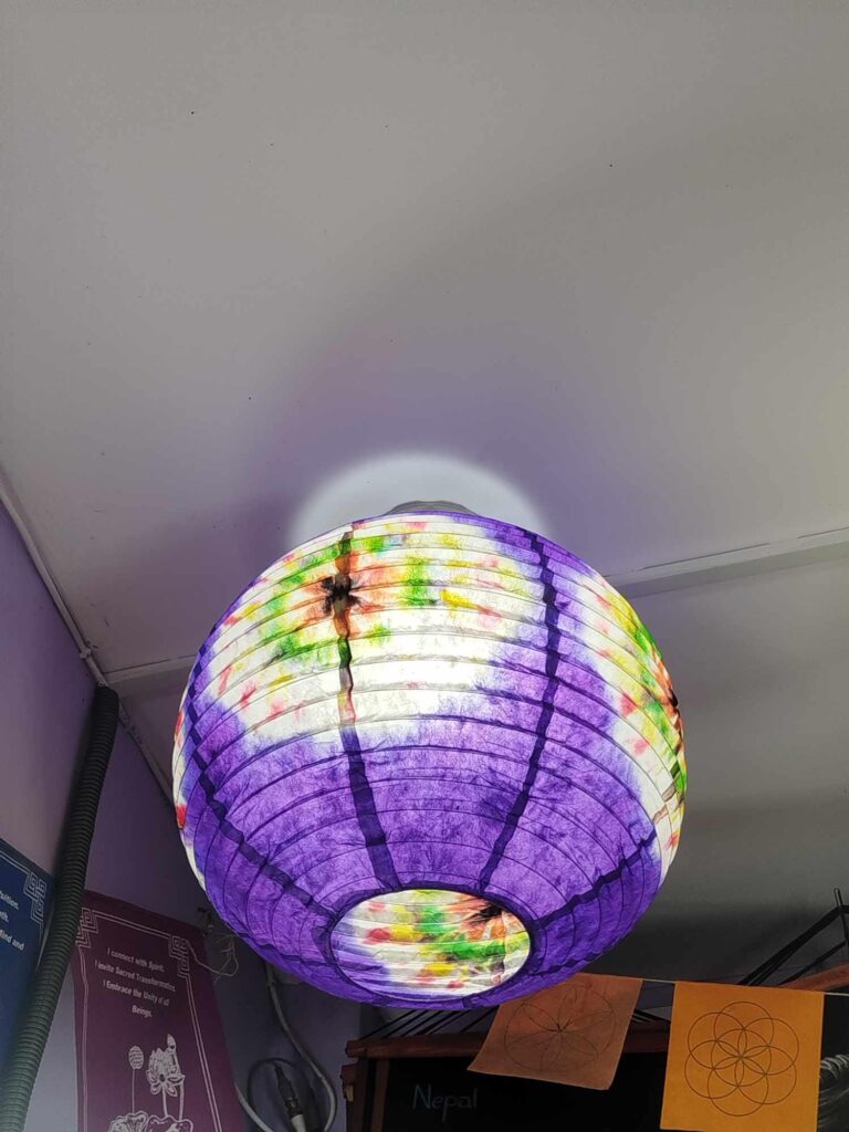 Lokta Paper Lampshade - Handmade Rice Paper Lampshade - Nepali Kagaj - Tie Dye