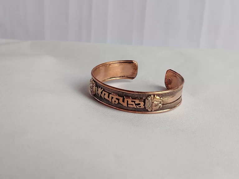 Handmade Om Mani Copper Bracelet - Mens Copper Bracelet