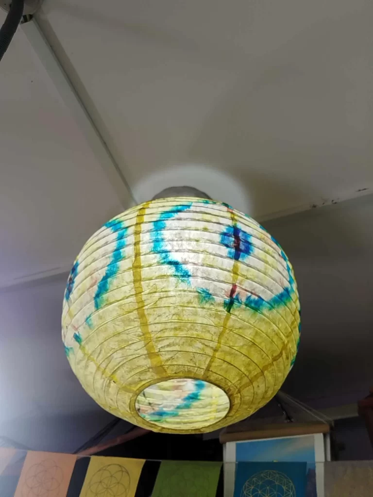 Lokta Paper Lampshade - Handmade Rice Paper Lampshade - Nepali Kagaj - Tie Dye