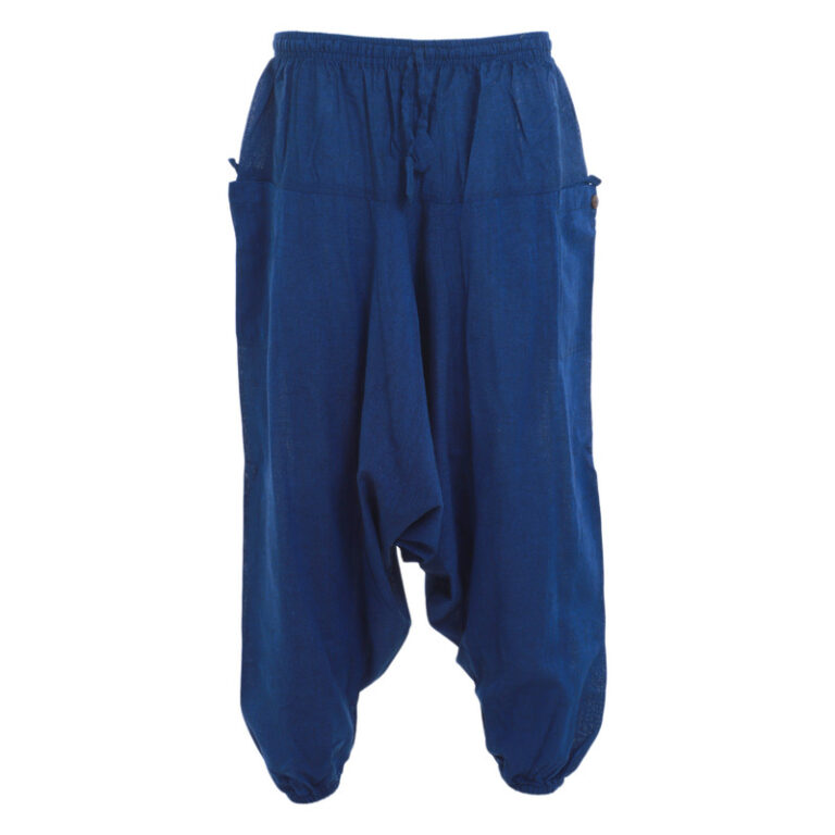 Handmade Nepal Cotton Harem Yoga Pants- Blue