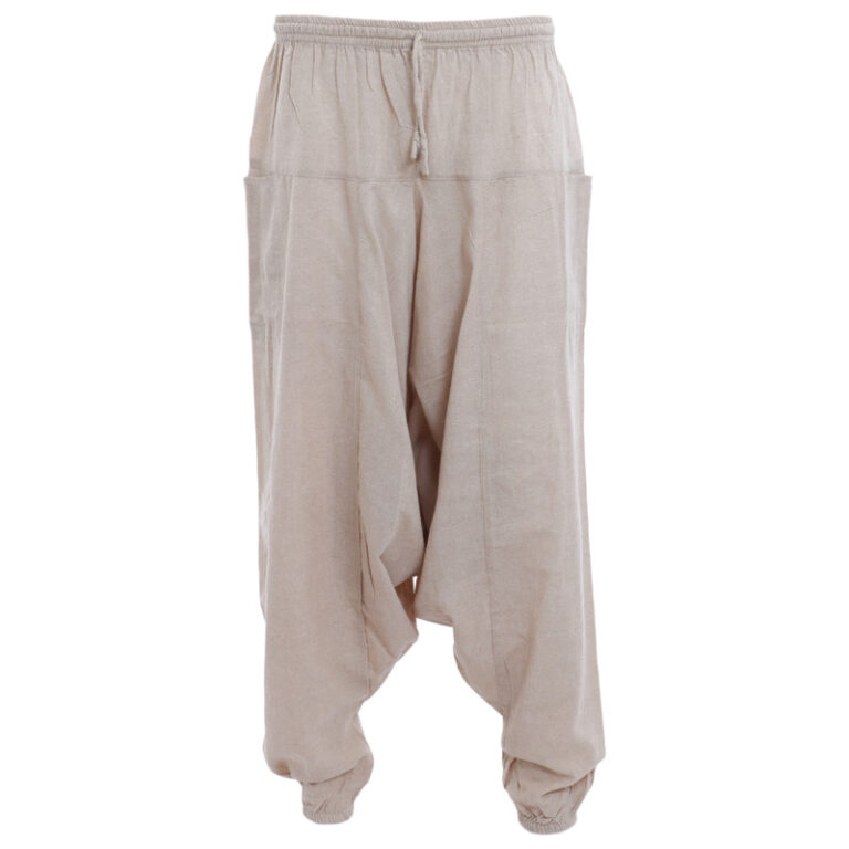 Handmade Nepal Cotton Harem Yoga Pants- Cream