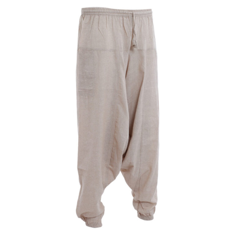 Handmade Nepal Cotton Harem Yoga Pants- Cream