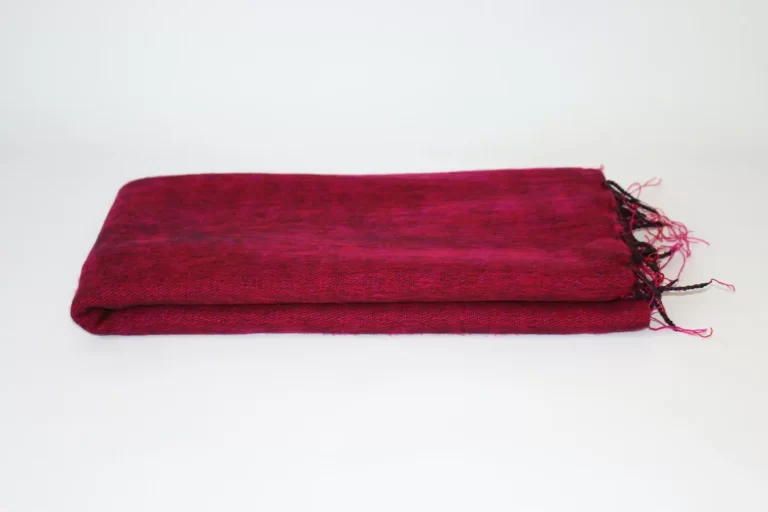 Yak Wool Shawl Burgundy Color