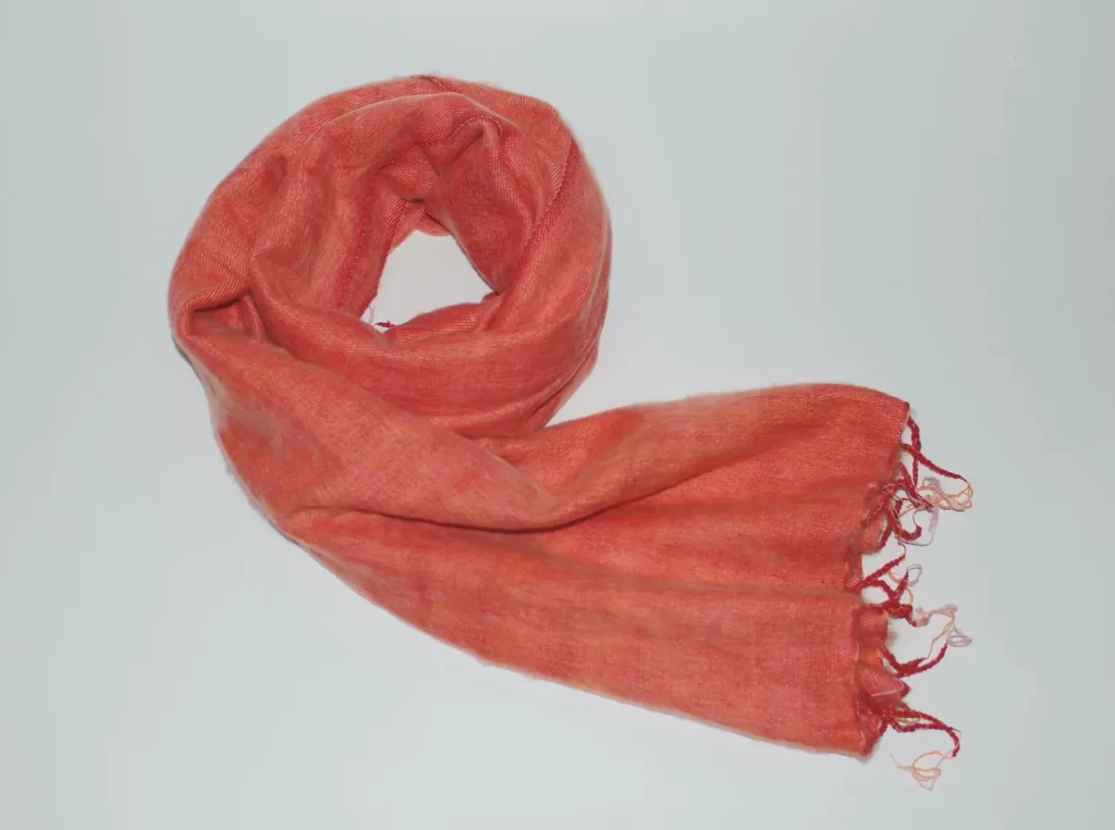 Yak Wool Shawl Copper Orange Color