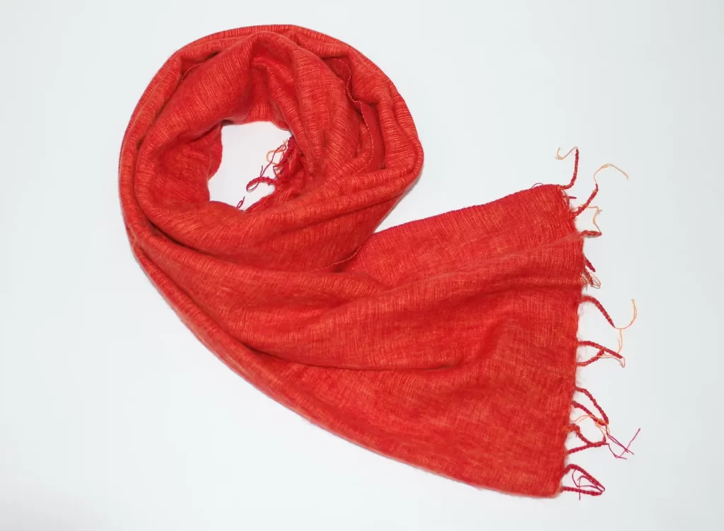Yak Wool Shawl Orange Color
