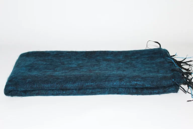 Yak Wool Shawl Petrol Blue Color