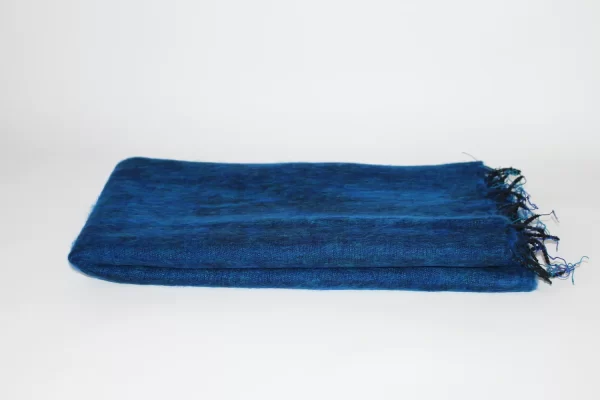 Yak Wool Shawl Royal Blue Color