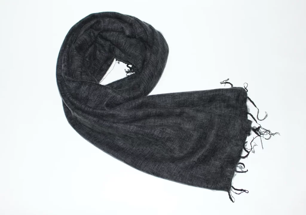 Yak Wool Shawl Dark Grey Color