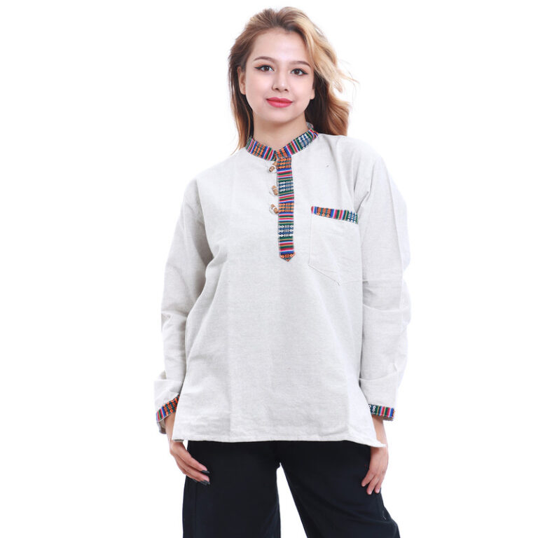 Fair Trade Nepal Cotton Shirt | Handmade Organic Bhutani Kurtha