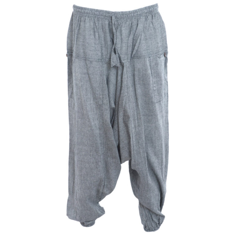 Handmade Nepal Cotton Harem Yoga Pants- Gray