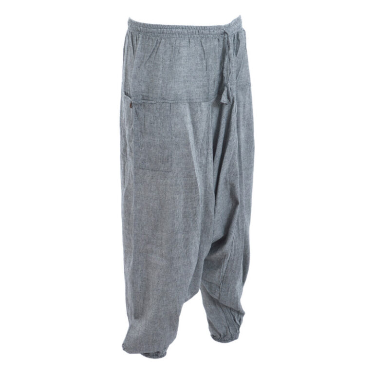 Handmade Nepal Cotton Harem Yoga Pants- Gray