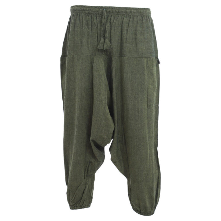 Handmade Nepal Cotton Harem Yoga Pants- Green
