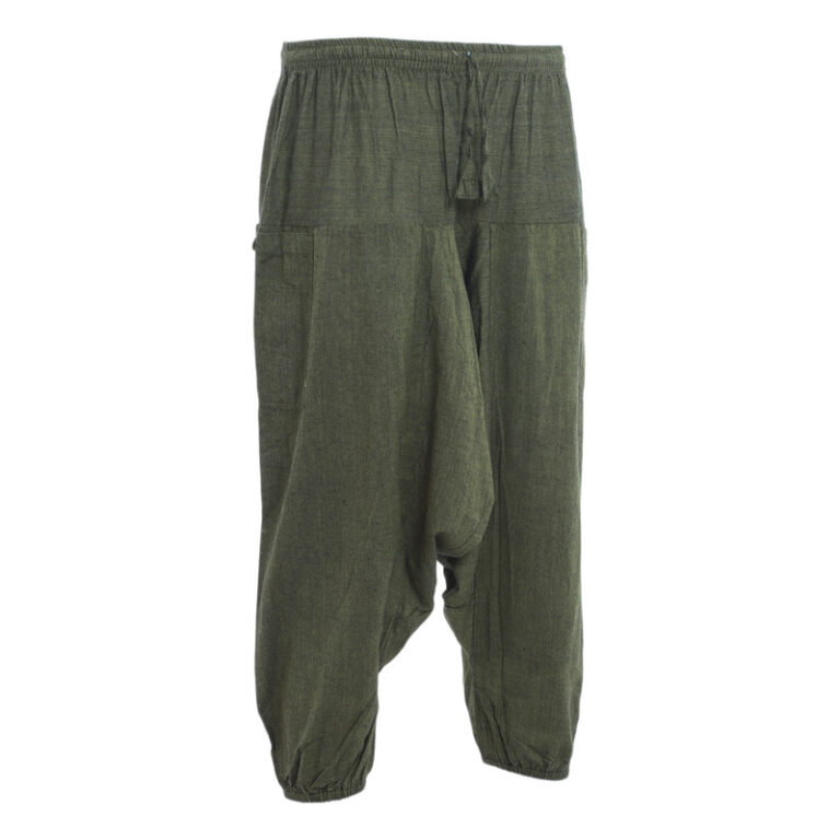 Handmade Nepal Cotton Harem Yoga Pants- Green