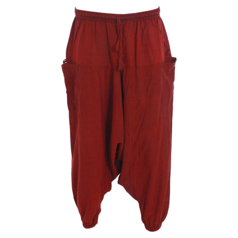 Handmade Nepal Cotton Harem Yoga Pants- Maroon