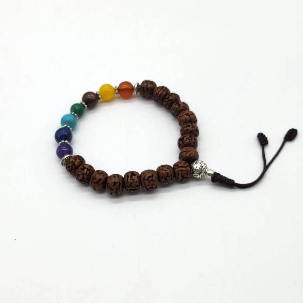 Rudraksha Wrist Mala - Seven Chakra Healing - Rudraksha Bracelet